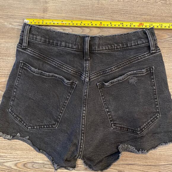 Abercrombie and Fitch Women's size 2 / 26 Mom Short High Rise Black Jean Shorts - Picture 5 of 5